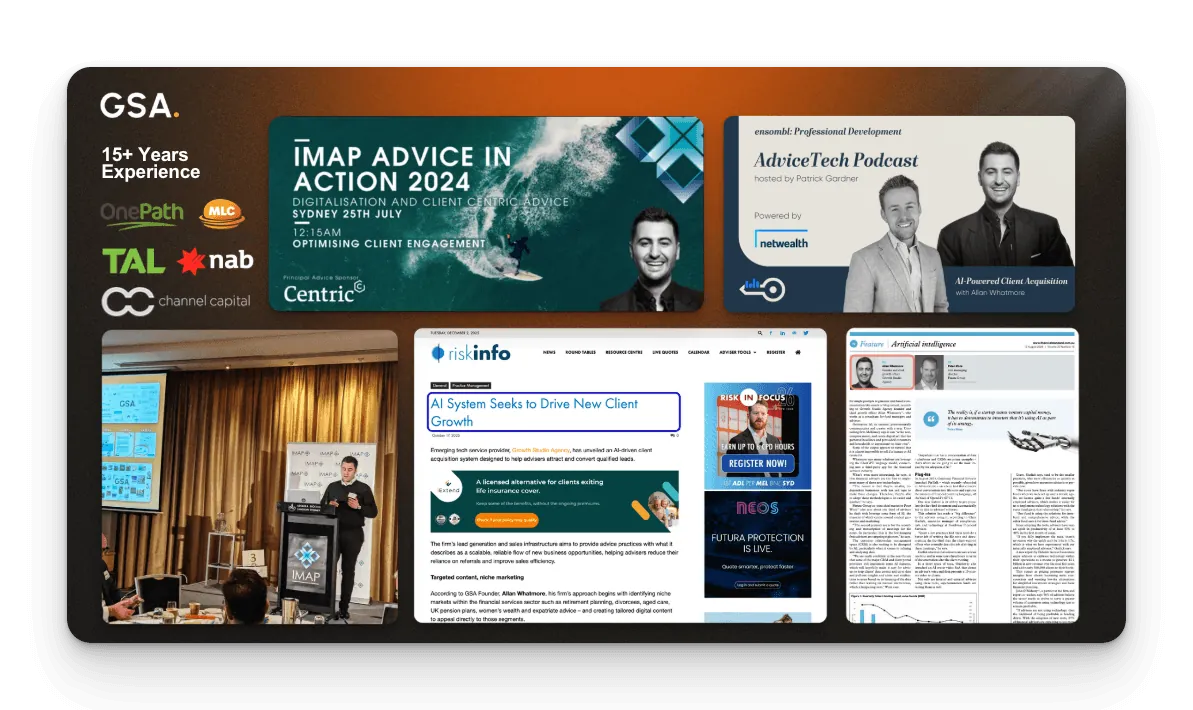 Allan featured at IMAP Advice in Action 2024, the Netwealth AdviceTech Podcast, Risk Info, and presenting on stage at IMAP